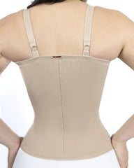 CURVESE SEAMLESS SATIN 18 STEEL BONE CORSET VEST LACE CUPS BUSTIER TOP