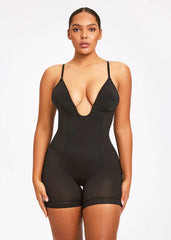 CURVESE PLUNGE SHAPING BODYSUIT SHORTS