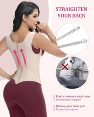 CURVESE WAIST TRAINER FOR WOMEN BODY SHAPER CORSET VEST TANK TOP WITH STEEL BONES