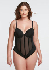 CURVESE TULLE FISHBONE BODYSUIT