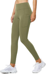 Curvese Women's Fleece Lined Leggings With Pockets