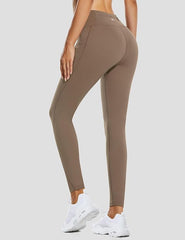 Curvese Women's Fleece Lined Leggings With Pockets