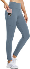 Curvese Women's Fleece Lined Leggings With Pockets