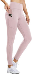 Curvese Women's Fleece Lined Leggings With Pockets