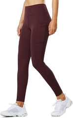 Curvese Women's Fleece Lined Leggings With Pockets