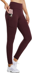 Curvese Women's Fleece Lined Leggings With Pockets