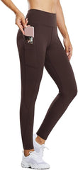 Curvese Women's Fleece Lined Leggings With Pockets