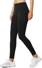Curvese Women's Fleece Lined Leggings With Pockets