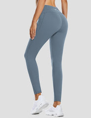 Curvese Women's Fleece Lined Leggings With Pockets