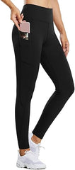 Curvese Women's Fleece Lined Leggings With Pockets
