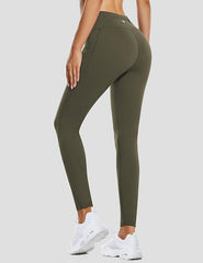 Curvese Women's Fleece Lined Leggings With Pockets