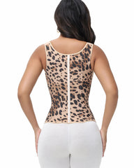 CURVESE WOMEN'S BONED LATEX ZIPPER CORSET TUMMY CONTROL BODY SHAPER VEST WITH BRA