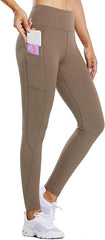 Curvese Women's Fleece Lined Leggings With Pockets