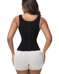 CURVESE WOMEN'S BONED LATEX ZIPPER CORSET TUMMY CONTROL BODY SHAPER VEST WITH BRA