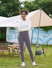 Curvese Women's Fleece Lined Leggings With Pockets