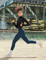 Curvese Women's Fleece Lined Leggings With Pockets