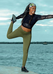 Curvese Women's Fleece Lined Leggings With Pockets