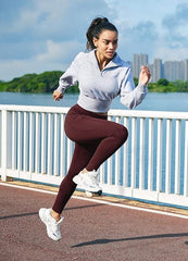 Curvese Women's Fleece Lined Leggings With Pockets