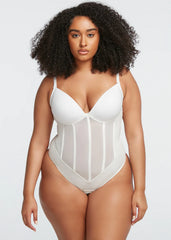 CURVESE TULLE FISHBONE BODYSUIT