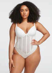 CURVESE TULLE FISHBONE BODYSUIT