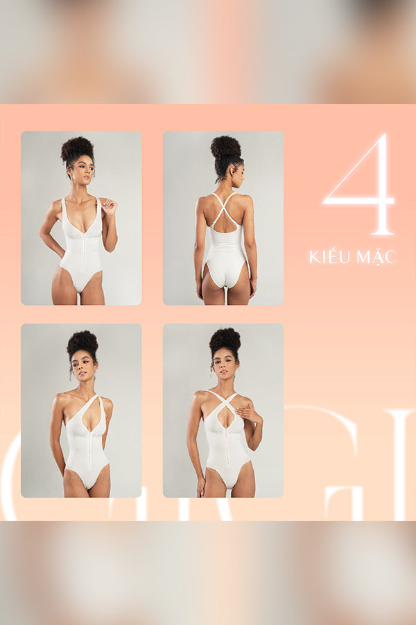 Curvese Zipper Shapewear Bodysuit