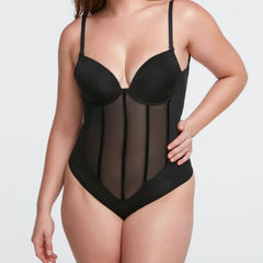 CURVESE TULLE FISHBONE BODYSUIT