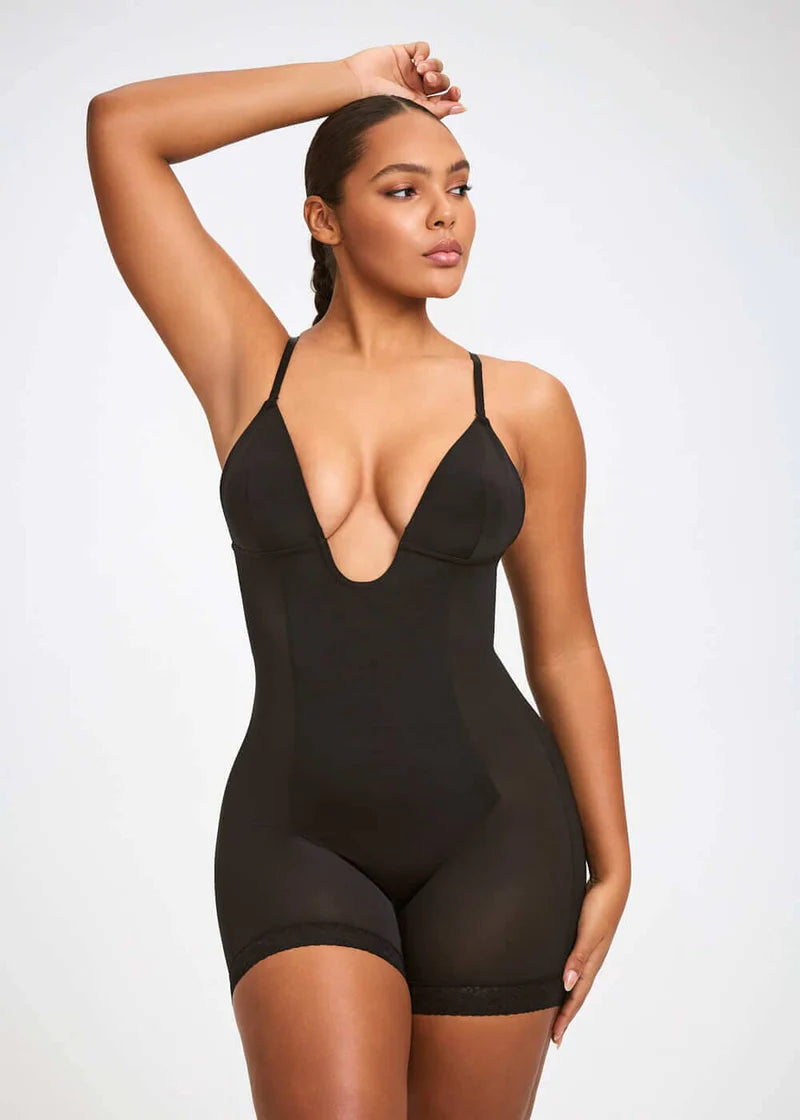 CURVESE PLUNGE SHAPING BODYSUIT SHORTS