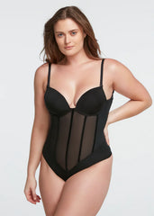 CURVESE TULLE FISHBONE BODYSUIT