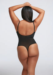 CURVESE PLUNGE SHAPING BODYSUIT THONG