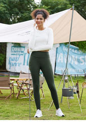 Curvese Women's Fleece Lined Leggings With Pockets